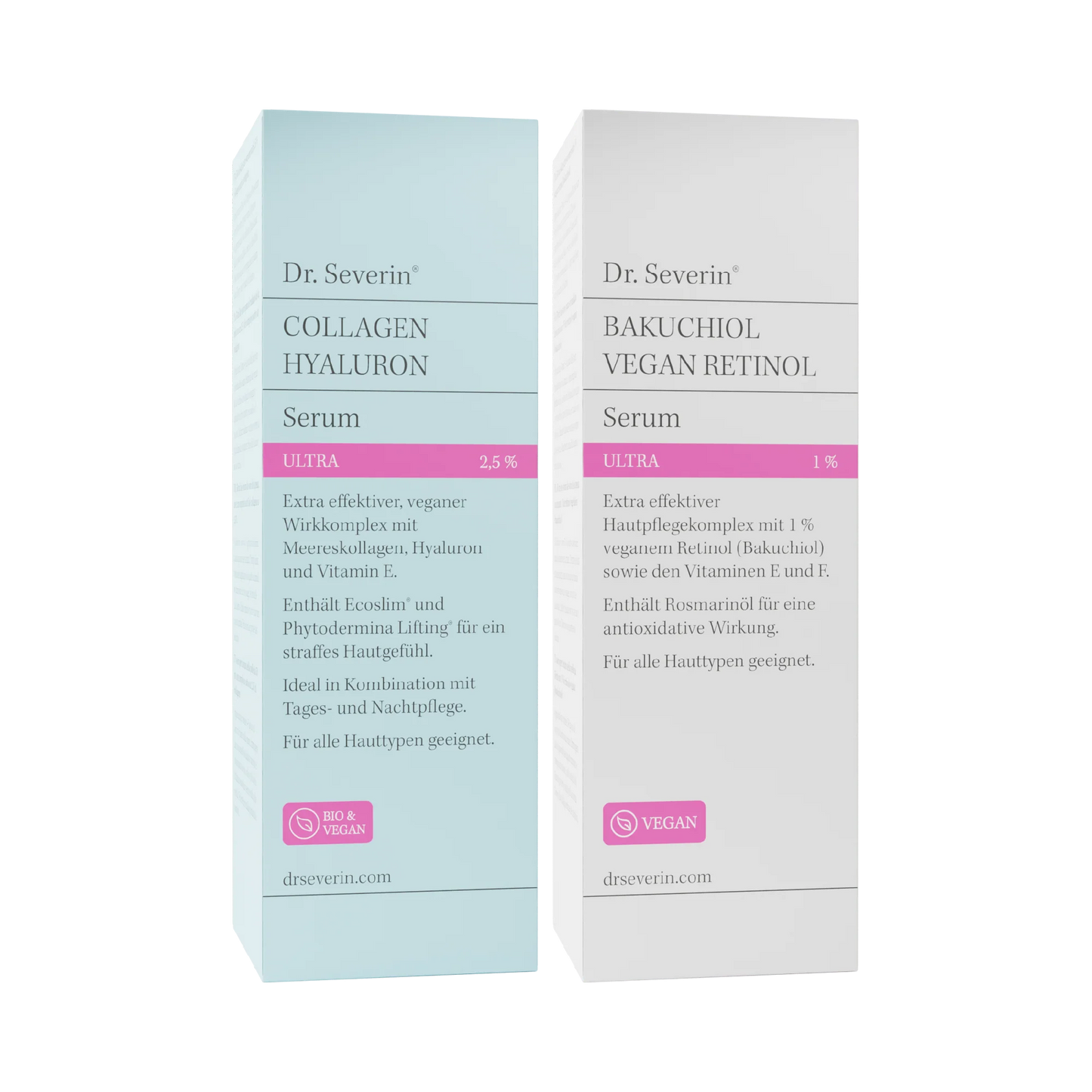 2er Ultra-Serum-Bundle mit hochkonzentriertem Collagen, Hyaluron und Bakuchiol | 2 × 50 ml