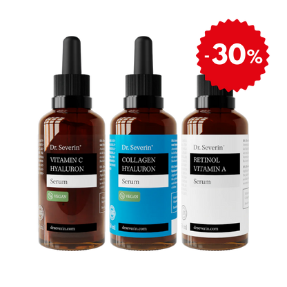 3er Beauty-Routine-Bundle mit Vitamin C, Hyaluron, Collagen und Retinol | 3 × 50 ml