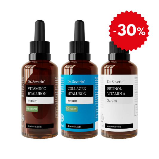 3er Beauty-Routine-Bundle mit Vitamin C, Hyaluron, Collagen und Retinol | 3 × 50 ml