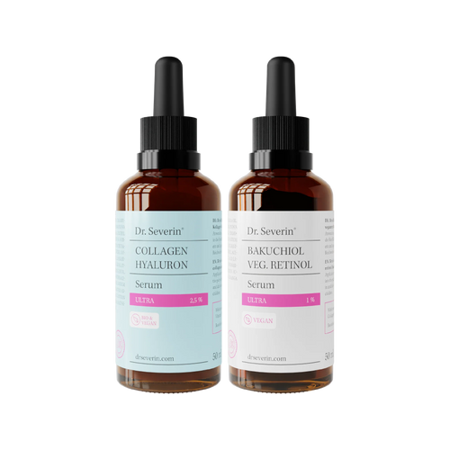 2er Ultra-Serum-Bundle mit hochkonzentriertem Collagen, Hyaluron und Bakuchiol | 2 × 50 ml