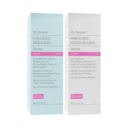 2er Ultra-Serum-Bundle mit hochkonzentriertem Collagen, Hyaluron und Bakuchiol | 2 × 50 ml